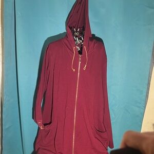 Simply Noelle Burgundy Zip-Up Hoodie